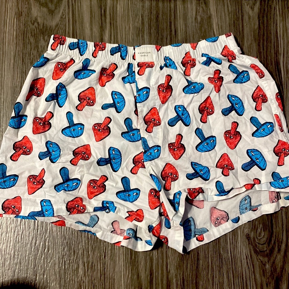 american eagle boxers mushroom print